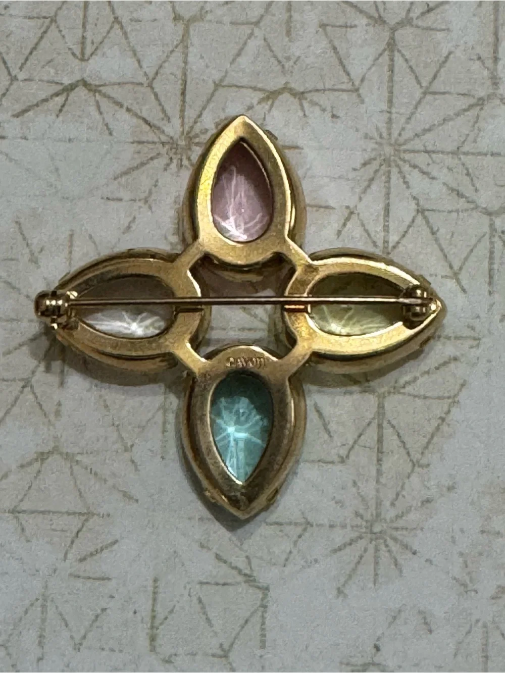 VINTAGE AVON PASTEL RHINESTONES BROOCH